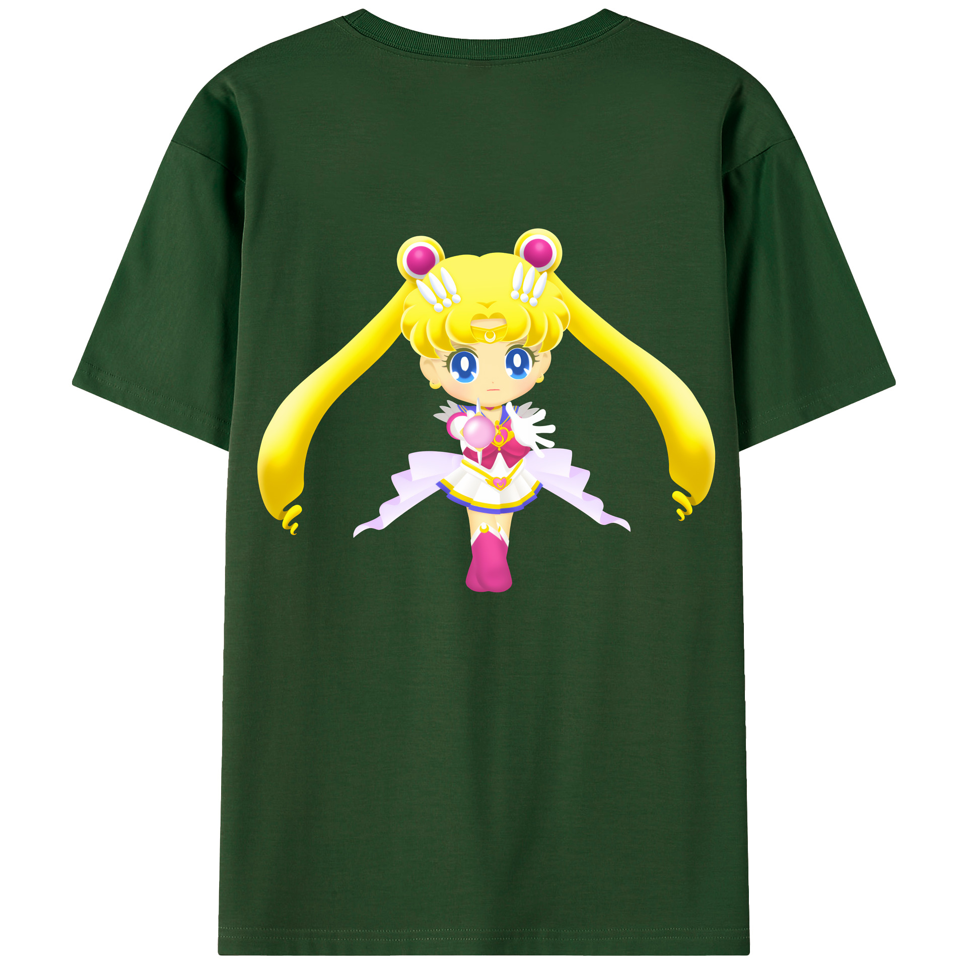（画像用） 美少女戦士セーラームーン 月野 うさぎ つきの うさぎ Sailor Moon Tsukino Usagi 綿100％半袖Tシャツ（背面プリント）